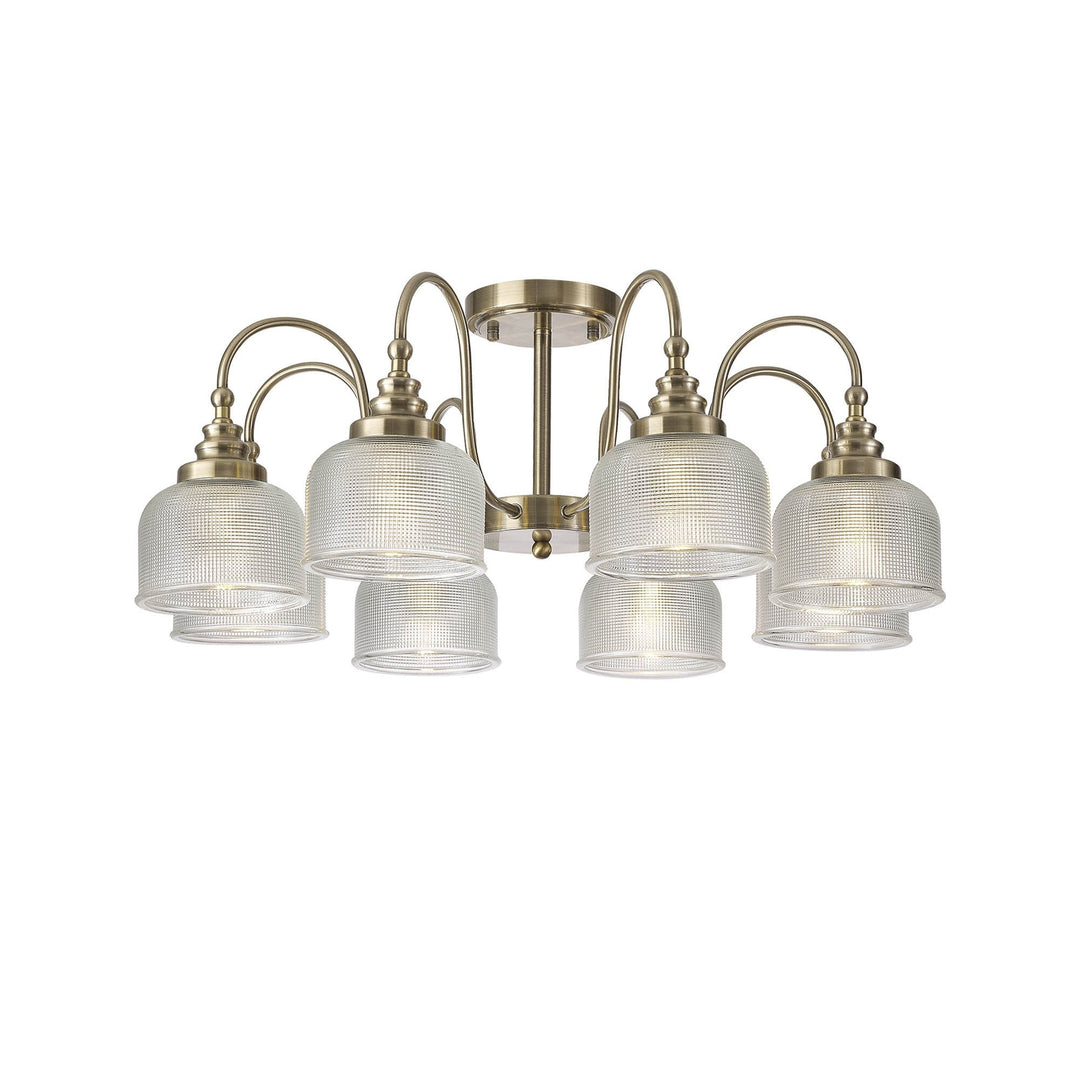 Nelson Lighting NL86199 Sakkas 8 Light Pendant/Ceiling Light Antique Brass