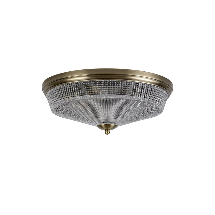 Nelson Lighting NL86219 Sakkas 3 Light Flush Ceiling Light Antique Brass