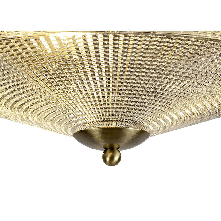 Nelson Lighting NL86219 Sakkas 3 Light Flush Ceiling Light Antique Brass