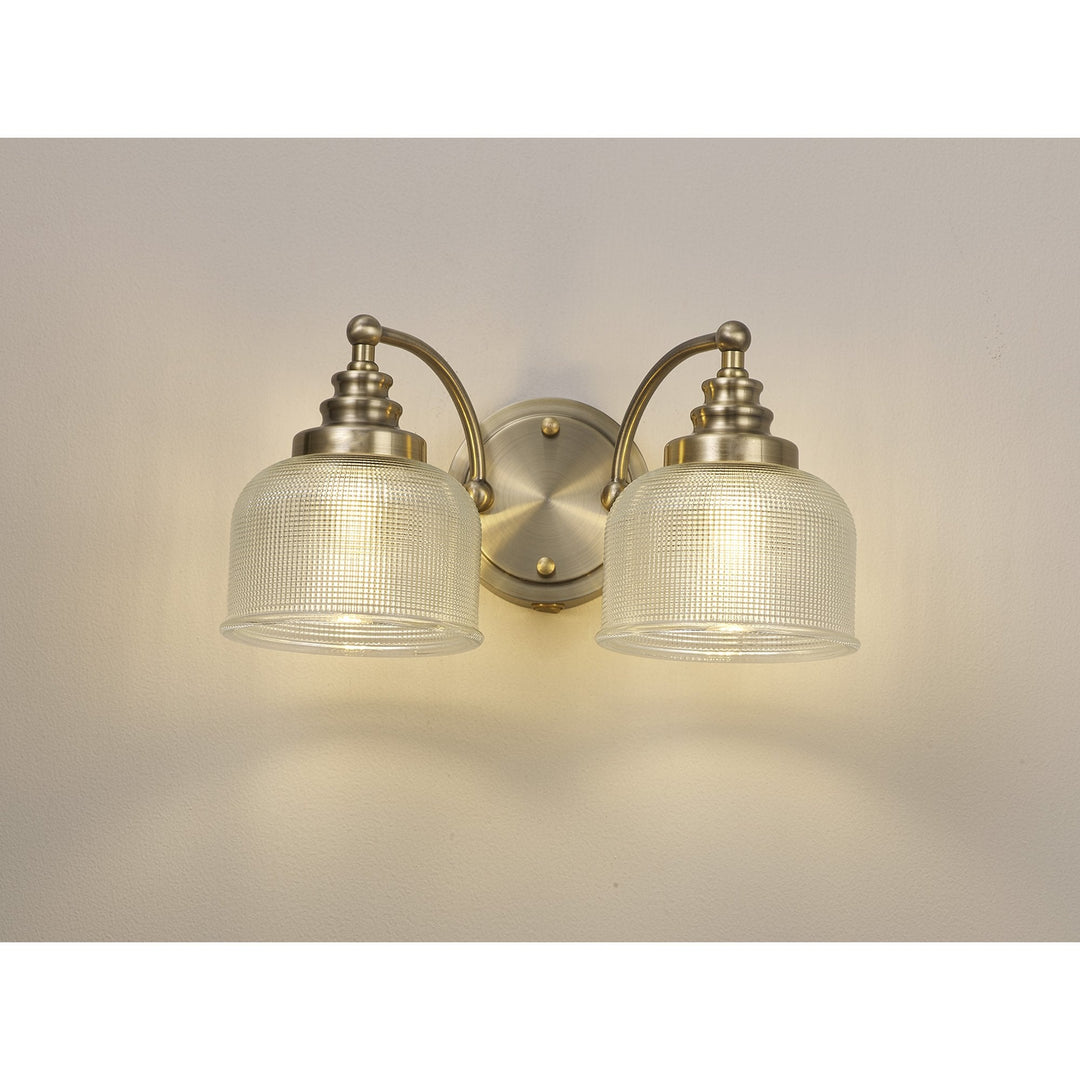 Nelson Lighting NL86239 Sakkas 2 Light Wall Light Antique Brass