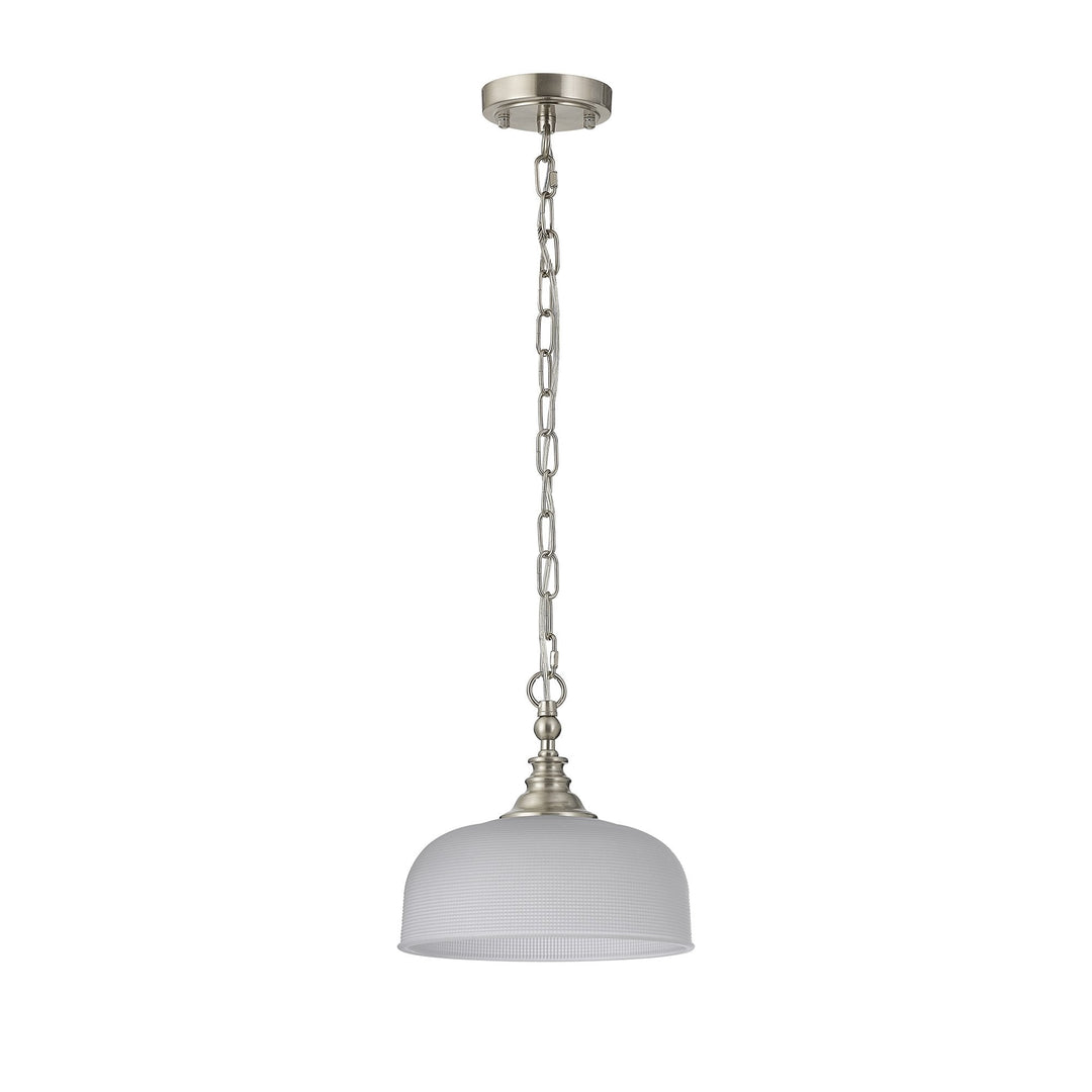 Nelson Lighting NL86269 Sakkas 1 Light Pendant/Ceiling Light Satin Nickel Frosted