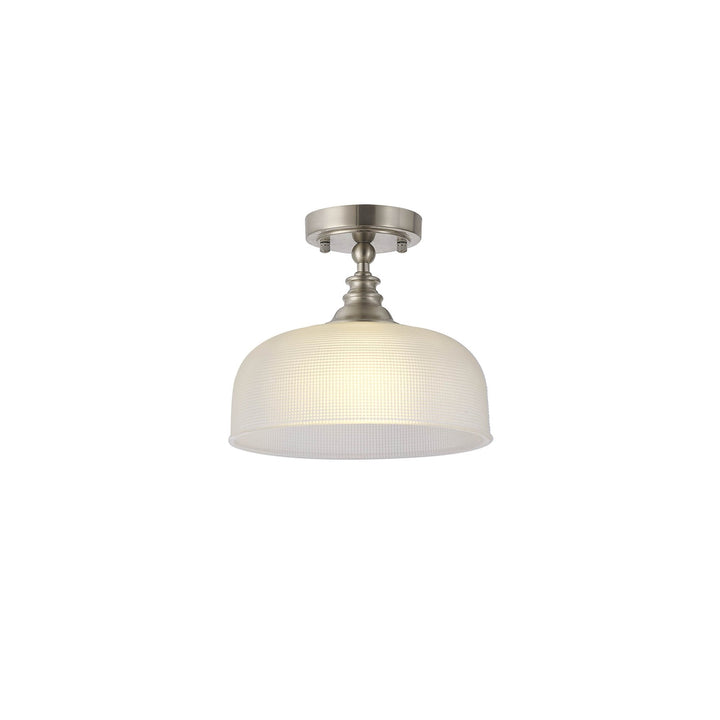 Nelson Lighting NL86269 Sakkas 1 Light Pendant/Ceiling Light Satin Nickel Frosted