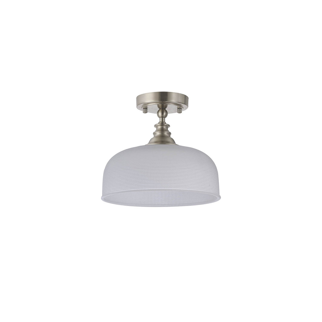 Nelson Lighting NL86269 Sakkas 1 Light Pendant/Ceiling Light Satin Nickel Frosted