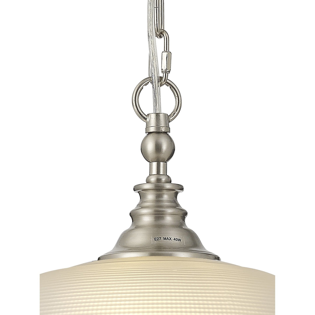 Nelson Lighting NL86269 Sakkas 1 Light Pendant/Ceiling Light Satin Nickel Frosted