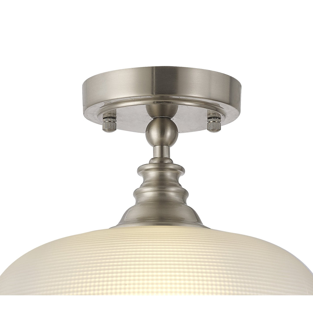 Nelson Lighting NL86269 Sakkas 1 Light Pendant/Ceiling Light Satin Nickel Frosted