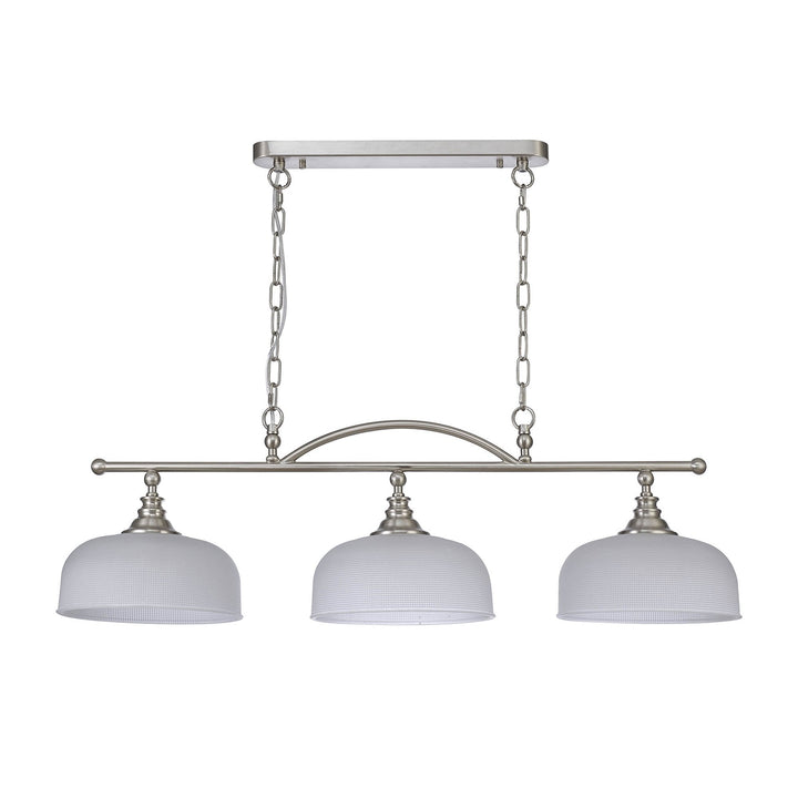 Nelson Lighting NL86289 Sakkas 3 Light Pendant/Ceiling Light Satin Nickel Frosted