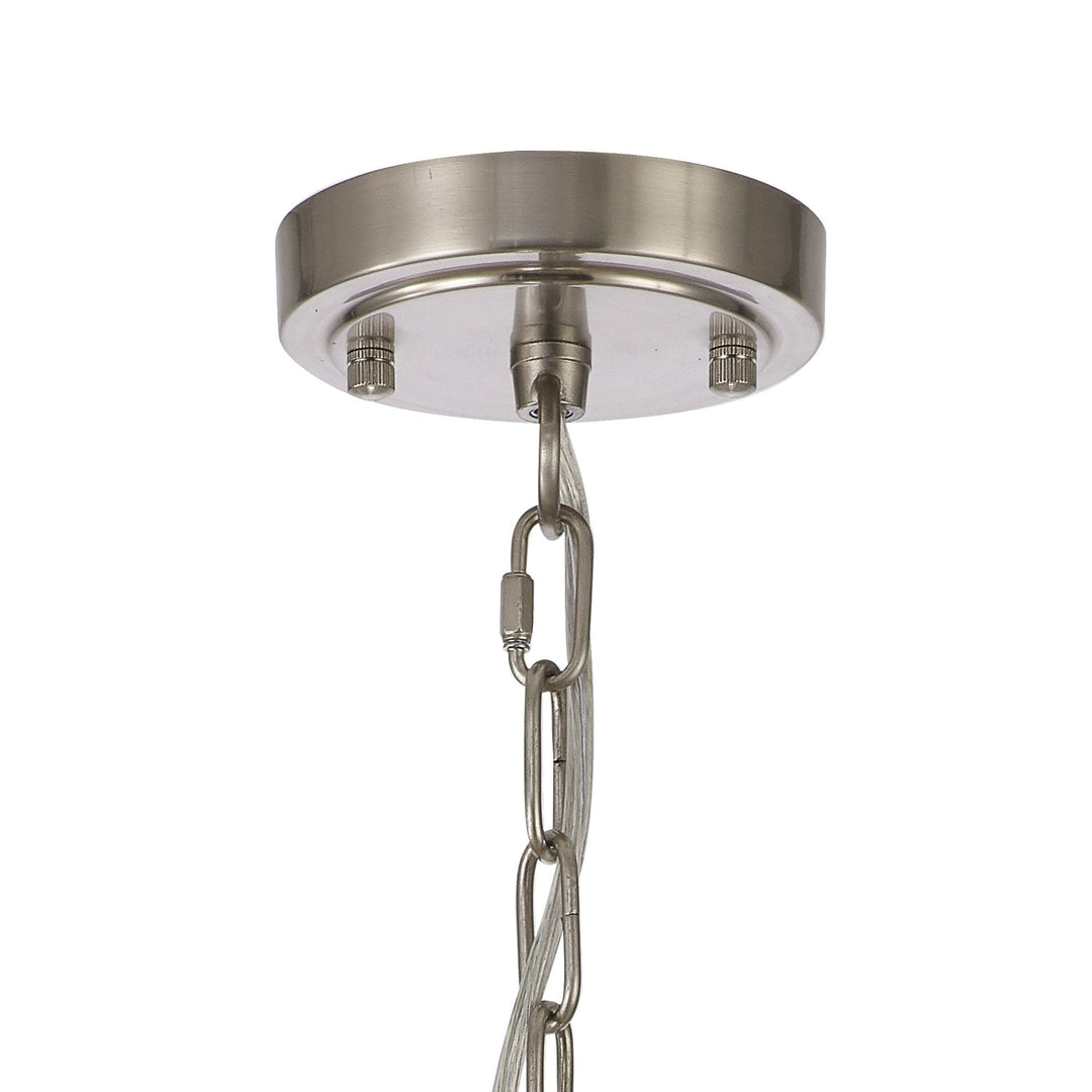 Nelson Lighting NL86299 Sakkas 3 Light Pendant/Ceiling Light Satin Nickel Frosted