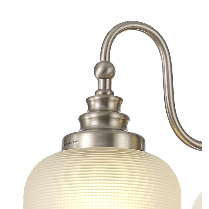 Nelson Lighting NL86299 Sakkas 3 Light Pendant/Ceiling Light Satin Nickel Frosted