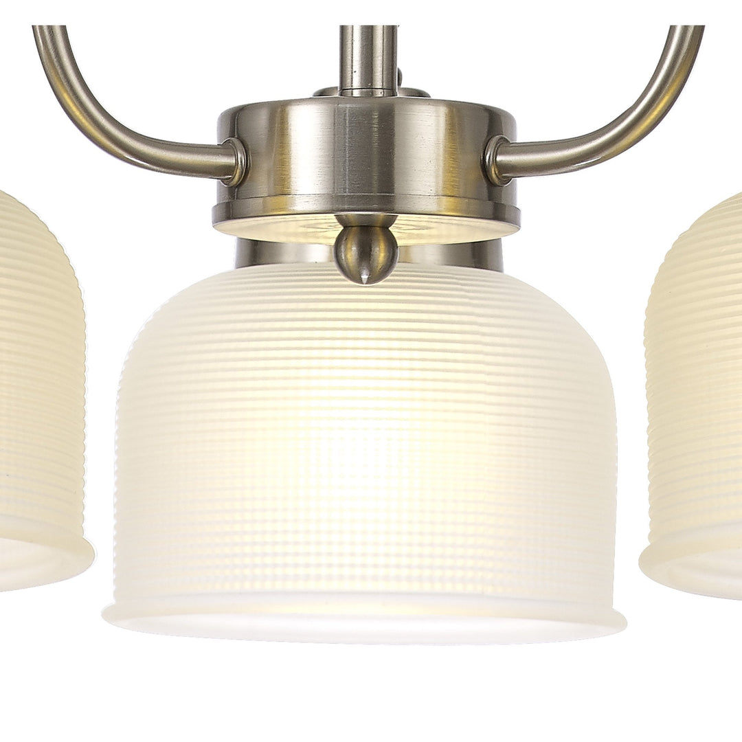 Nelson Lighting NL86299 Sakkas 3 Light Pendant/Ceiling Light Satin Nickel Frosted