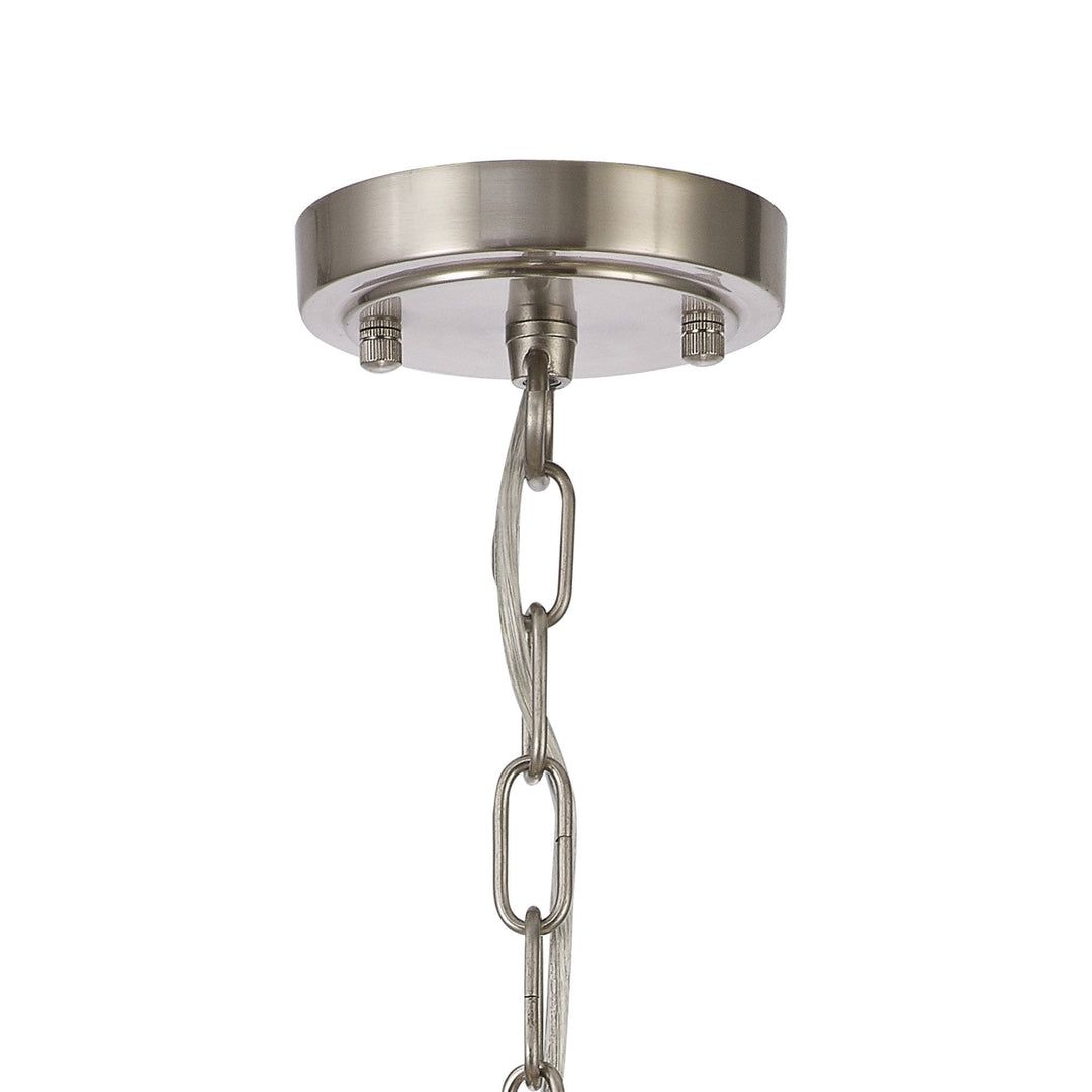 Nelson Lighting NL86309 Sakkas 5 Light Pendant/Ceiling Light Satin Nickel Frosted