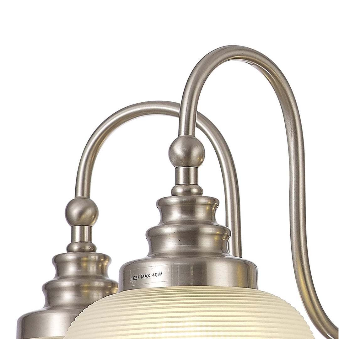 Nelson Lighting NL86309 Sakkas 5 Light Pendant/Ceiling Light Satin Nickel Frosted