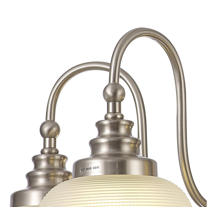 Nelson Lighting NL86309 Sakkas 5 Light Pendant/Ceiling Light Satin Nickel Frosted