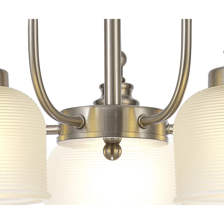 Nelson Lighting NL86309 Sakkas 5 Light Pendant/Ceiling Light Satin Nickel Frosted