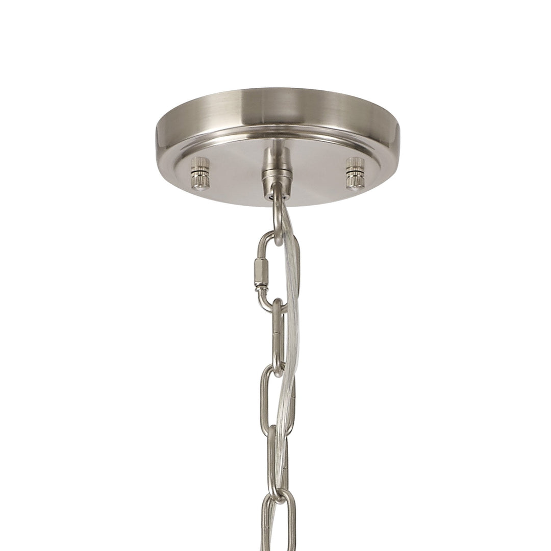 Nelson Lighting NL86319 Sakkas 8 Light Pendant/Ceiling Light Satin Nickel Frosted