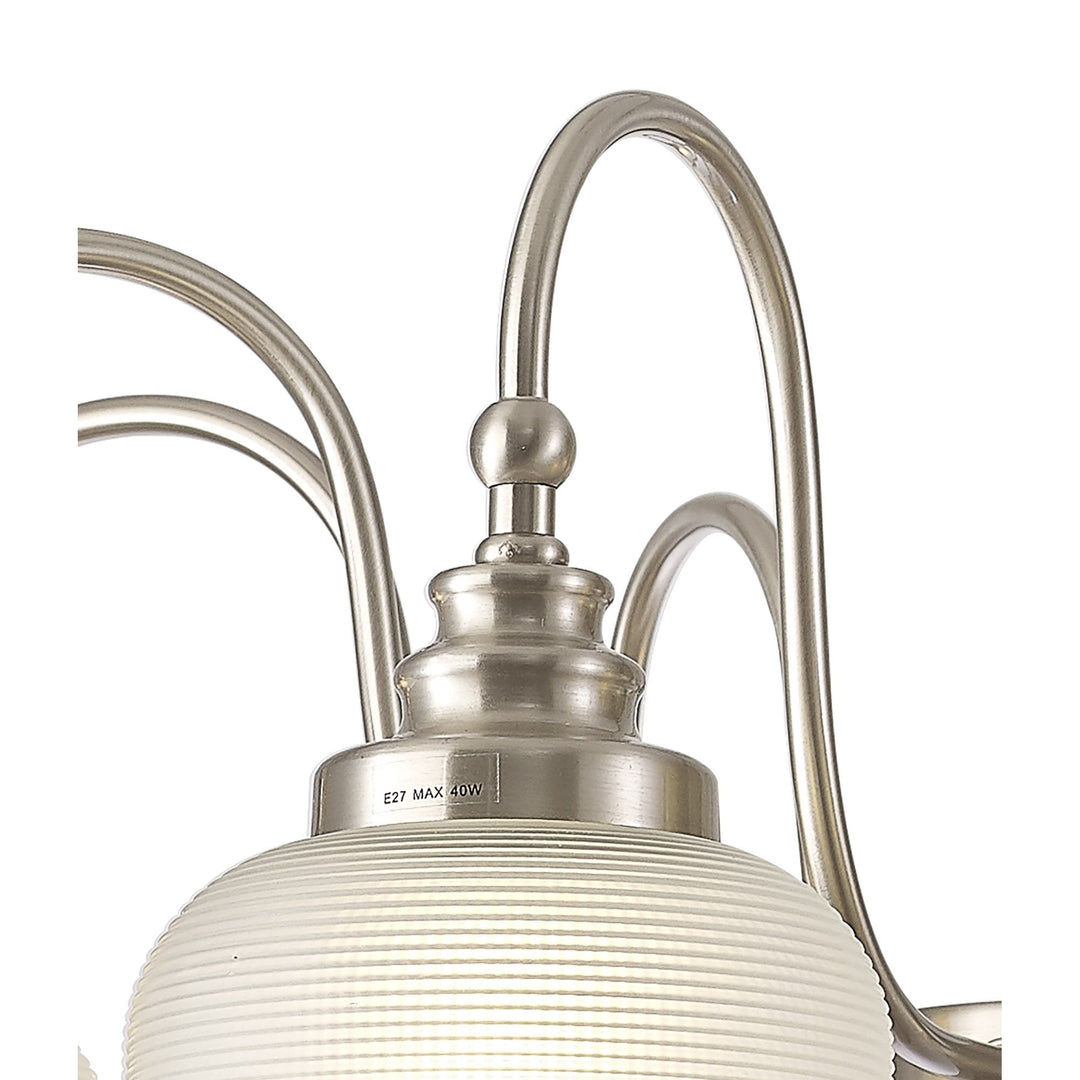 Nelson Lighting NL86319 Sakkas 8 Light Pendant/Ceiling Light Satin Nickel Frosted