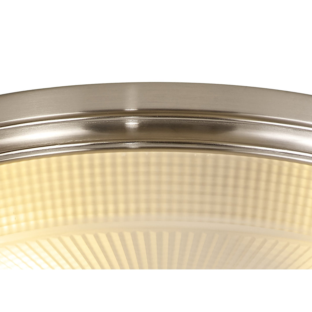 Nelson Lighting NL86329 Sakkas 2 Light Flush Ceiling Light Satin Nickel Frosted