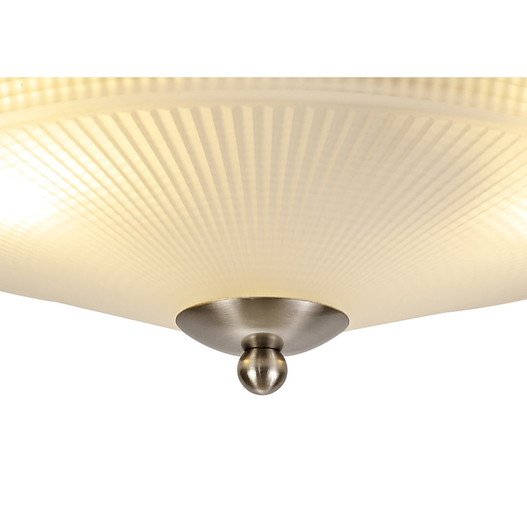 Nelson Lighting NL86329 Sakkas 2 Light Flush Ceiling Light Satin Nickel Frosted