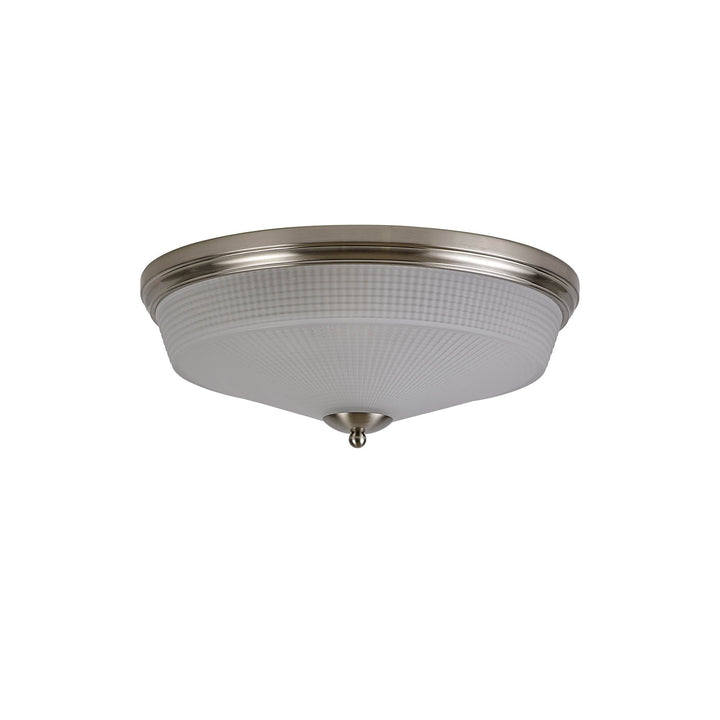 Nelson Lighting NL86339 Sakkas 3 Light Flush Ceiling Light Satin Nickel Frosted