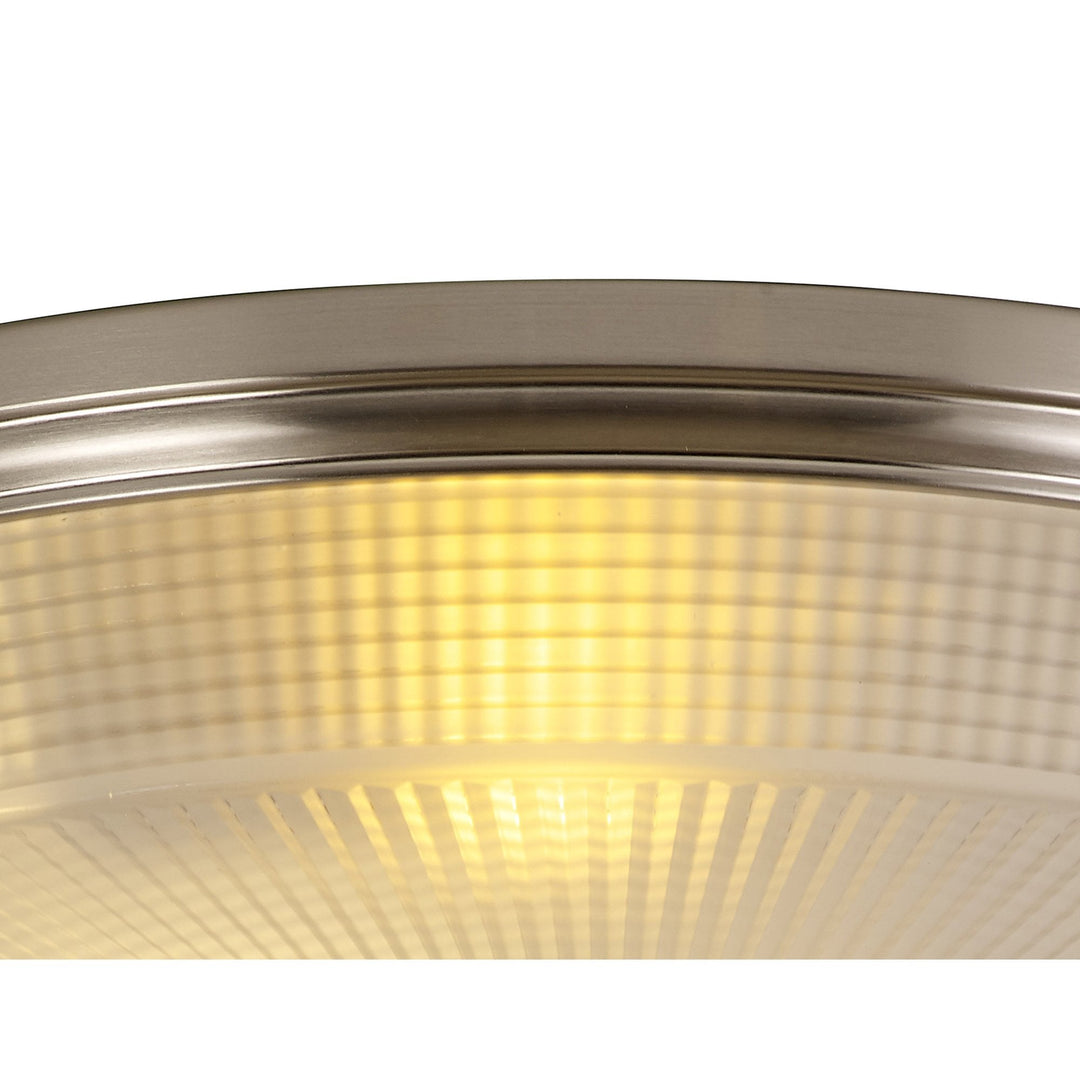 Nelson Lighting NL86339 Sakkas 3 Light Flush Ceiling Light Satin Nickel Frosted