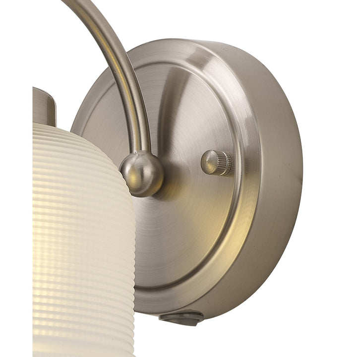 Nelson Lighting NL86349 Sakkas 1 Light Wall Light Satin Nickel Frosted