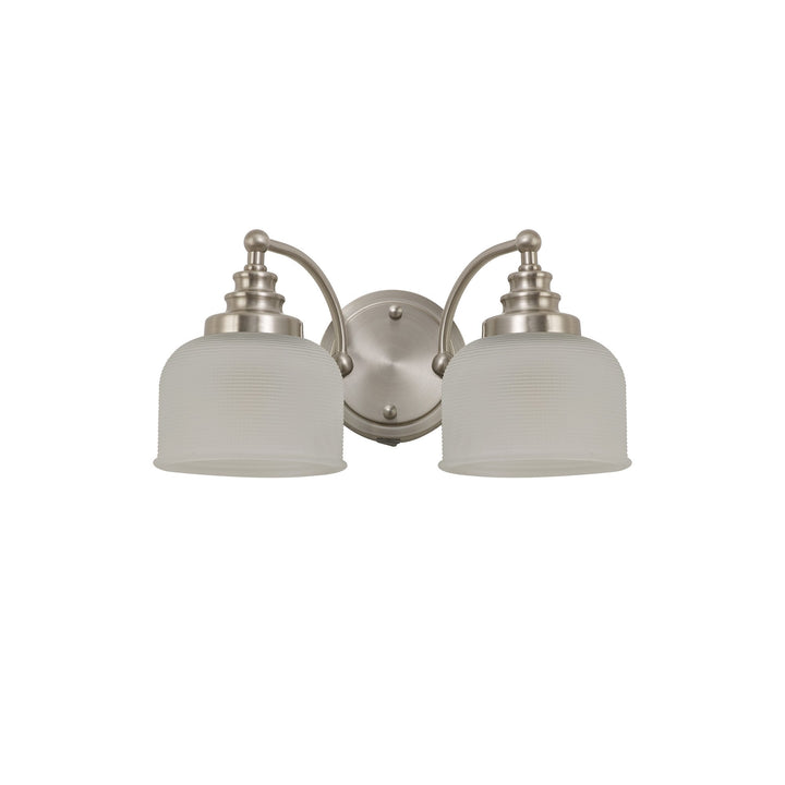 Nelson Lighting NL86359 Sakkas 2 Light Wall Light Satin Nickel Frosted