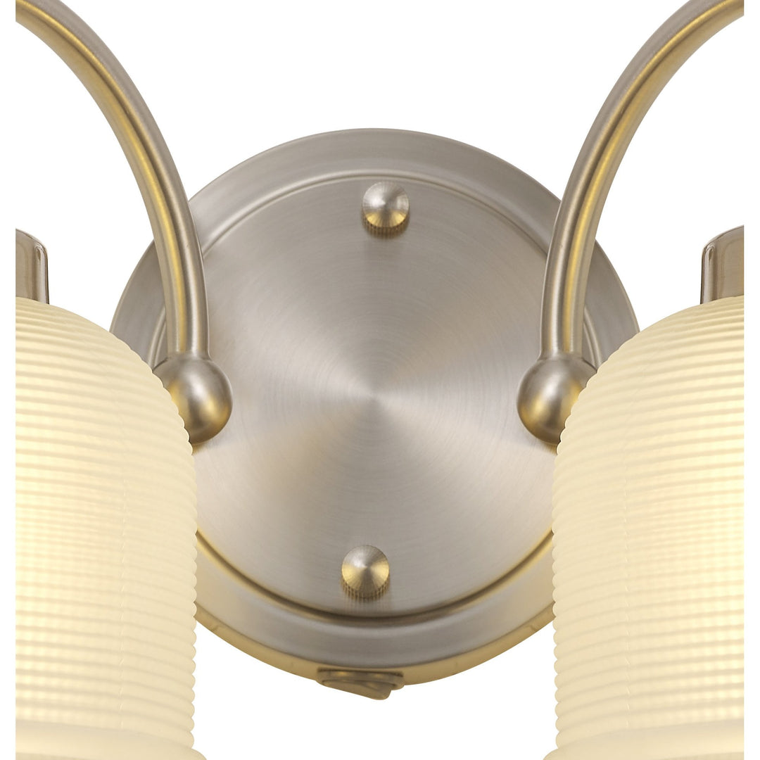 Nelson Lighting NL86359 Sakkas 2 Light Wall Light Satin Nickel Frosted