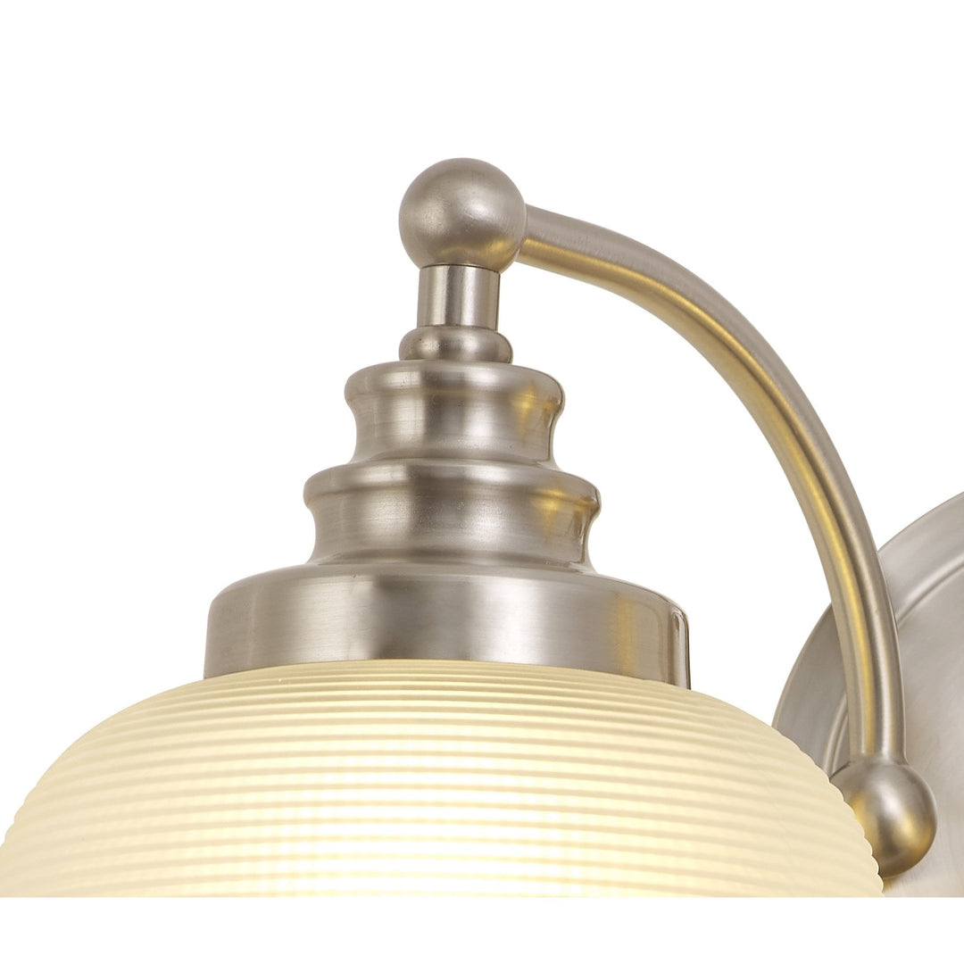 Nelson Lighting NL86359 Sakkas 2 Light Wall Light Satin Nickel Frosted