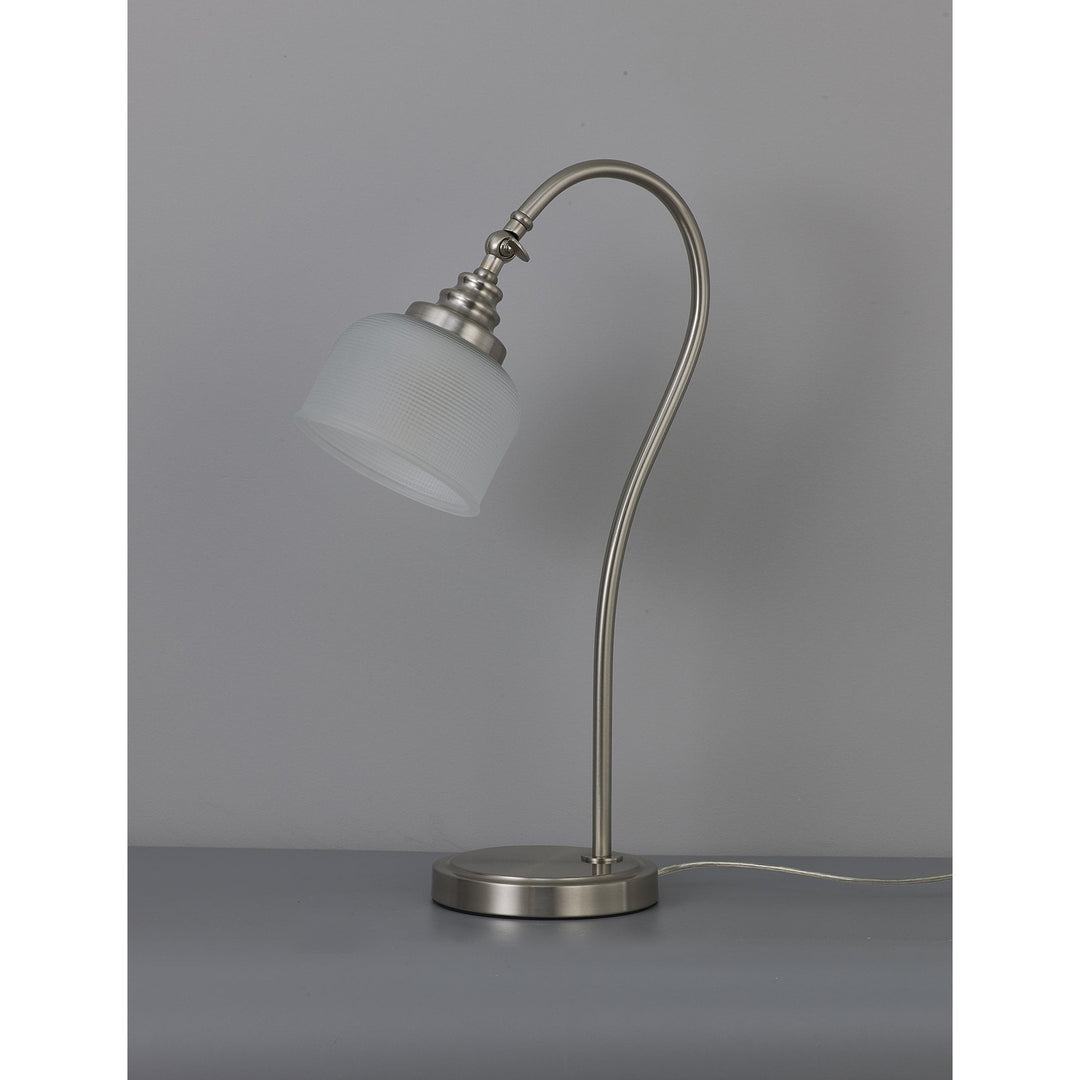 Nelson Lighting NL86369 Sakkas 1 Light Table Lamp Satin Nickel Frosted