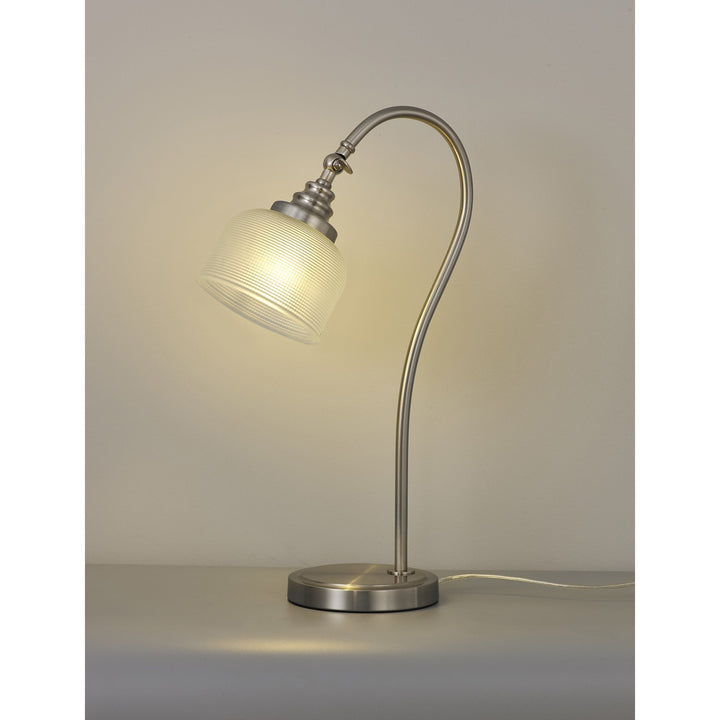 Nelson Lighting NL86369 Sakkas 1 Light Table Lamp Satin Nickel Frosted