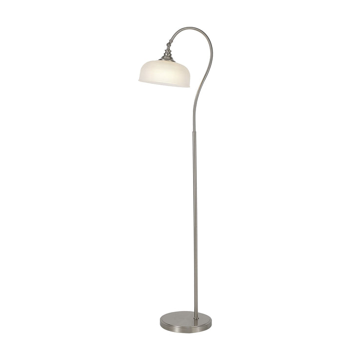 Nelson Lighting NL86379 Sakkas 1 Light Floor Lamp Satin Nickel Frosted