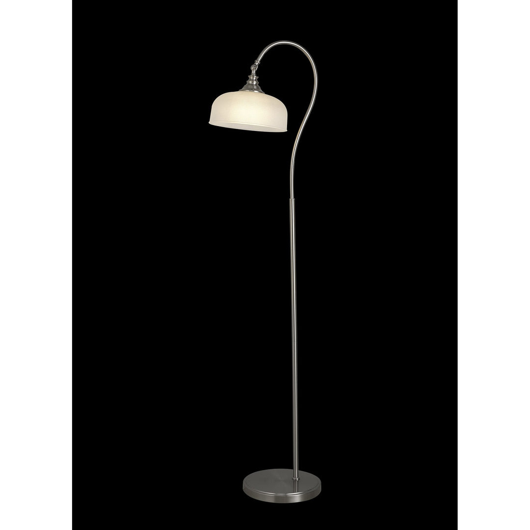 Nelson Lighting NL86379 Sakkas 1 Light Floor Lamp Satin Nickel Frosted