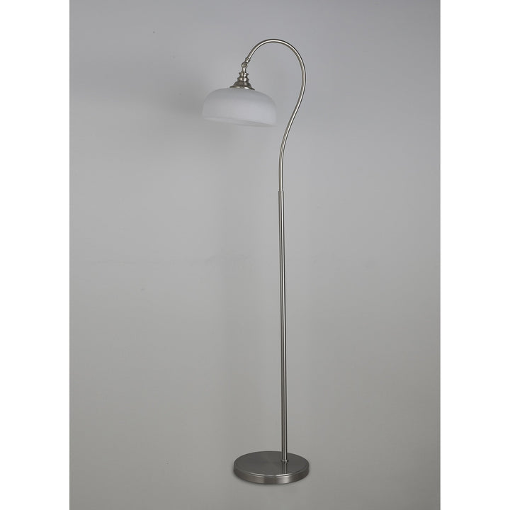 Nelson Lighting NL86379 Sakkas 1 Light Floor Lamp Satin Nickel Frosted