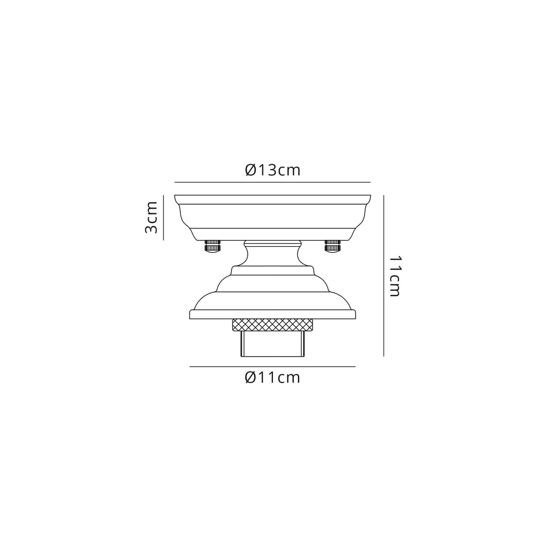 Nelson Lighting NL83099 Tabion 1 Light Flush Ceiling Light Matt Black