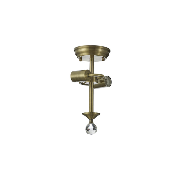 Nelson Lighting NL86879 Tabion 2 Light Ceiling Light Antique Brass