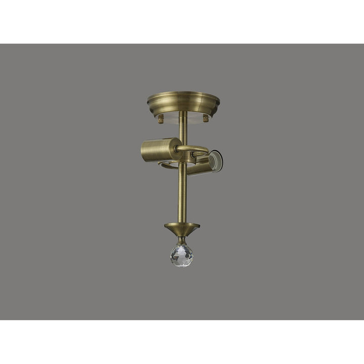 Nelson Lighting NL86879 Tabion 2 Light Ceiling Light Antique Brass