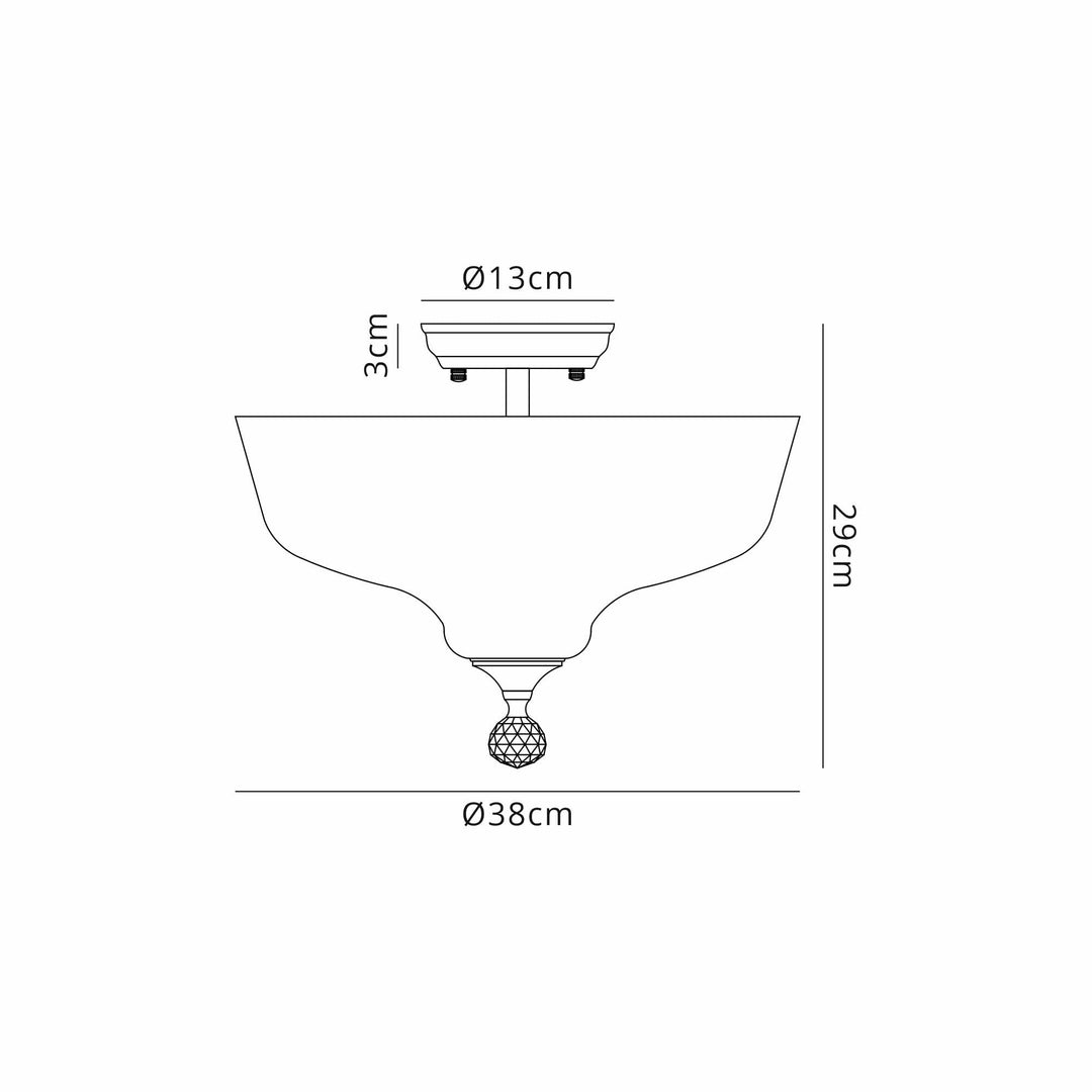 Nelson Lighting NLK16469 Tabion 2 Light Ceiling Light Satin Nickel Clear