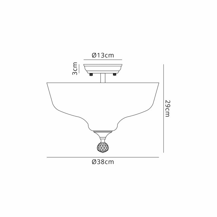 Nelson Lighting NLK16469 Tabion 2 Light Ceiling Light Satin Nickel Clear