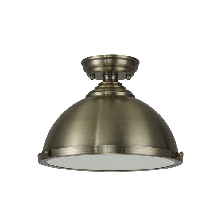 Nelson Lighting NLK15729 Tabion 1 Light Flush Ceiling Light Antique Brass