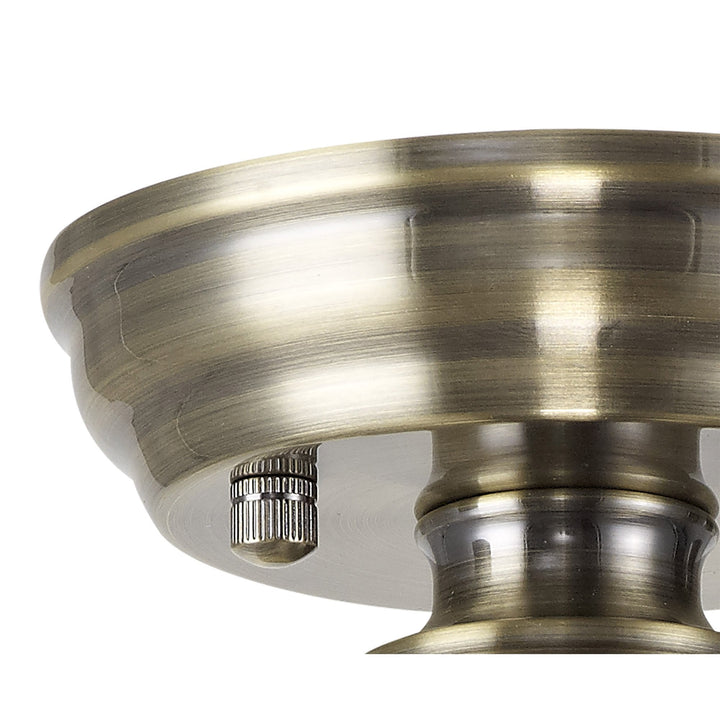 Nelson Lighting NLK15739 Tabion 1 Light Flush Ceiling Light Antique Brass Polished Nickel