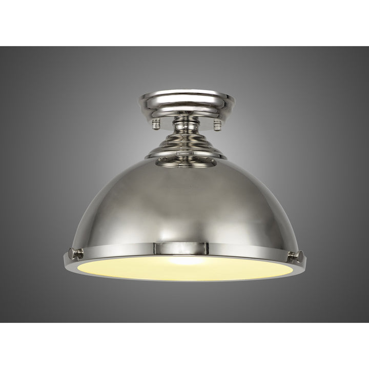 Nelson Lighting NLK15829 Tabion 1 Light Flush Ceiling Light Polished Nickel