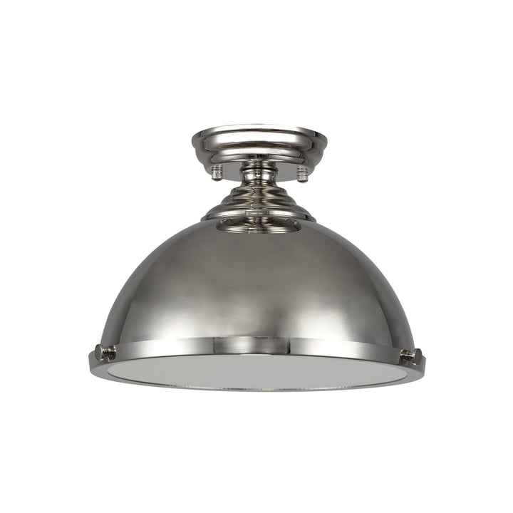 Nelson Lighting NLK15829 Tabion 1 Light Flush Ceiling Light Polished Nickel