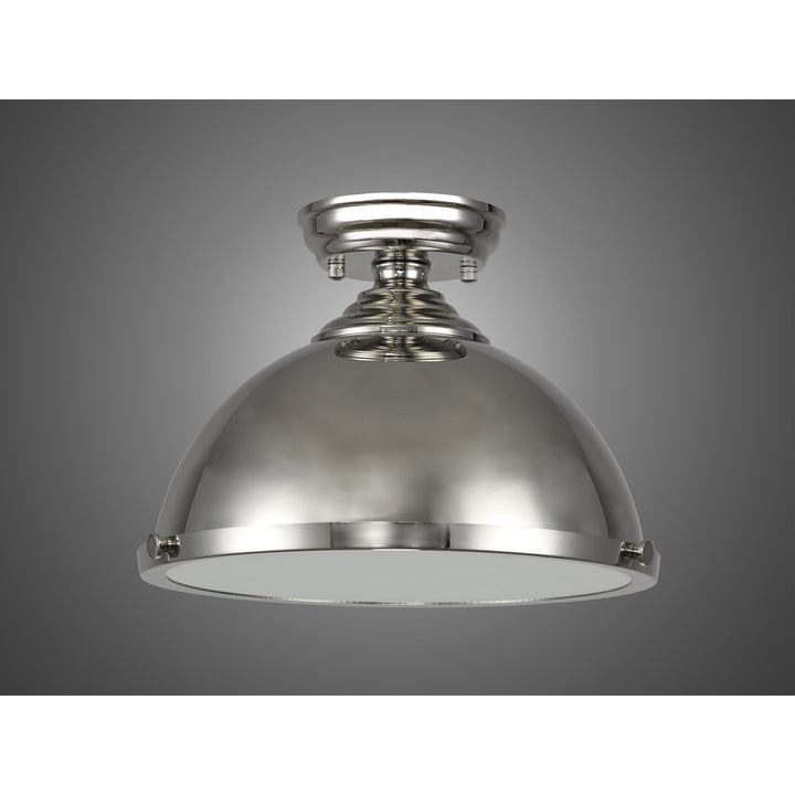 Nelson Lighting NLK15829 Tabion 1 Light Flush Ceiling Light Polished Nickel