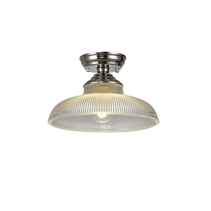 Nelson Lighting NLK15859 Tabion 1 Light Flush Ceiling Light Polished Nickel Clear