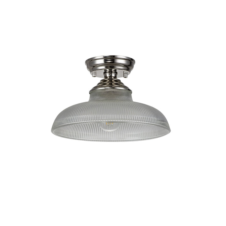 Nelson Lighting NLK15859 Tabion 1 Light Flush Ceiling Light Polished Nickel Clear