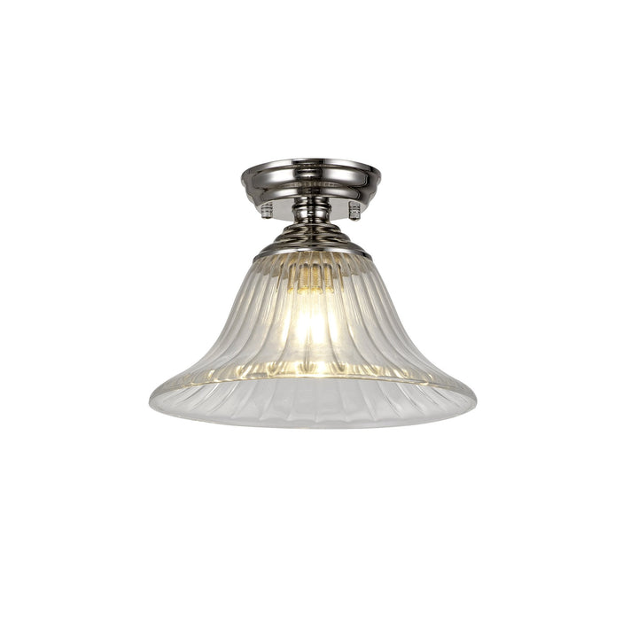 Nelson Lighting NLK15869 Tabion 1 Light Flush Ceiling Light Polished Nickel Clear