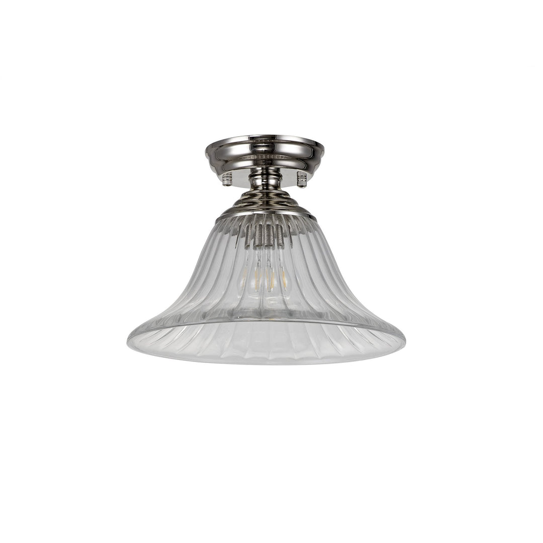 Nelson Lighting NLK15869 Tabion 1 Light Flush Ceiling Light Polished Nickel Clear