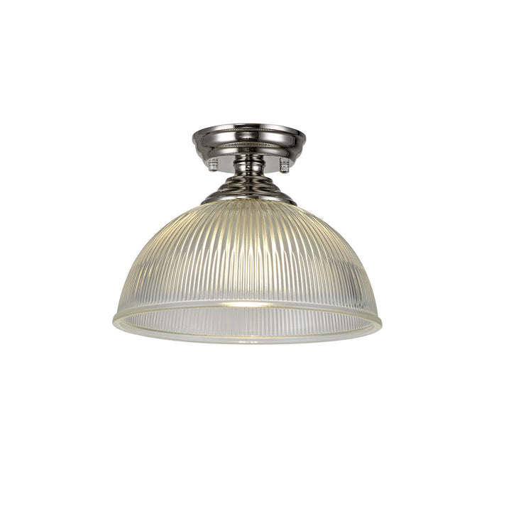 Nelson Lighting NLK15889 Tabion 1 Light Flush Ceiling Light Polished Nickel Clear