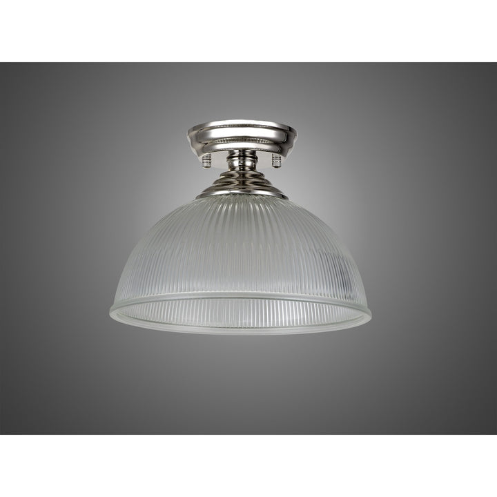 Nelson Lighting NLK15889 Tabion 1 Light Flush Ceiling Light Polished Nickel Clear