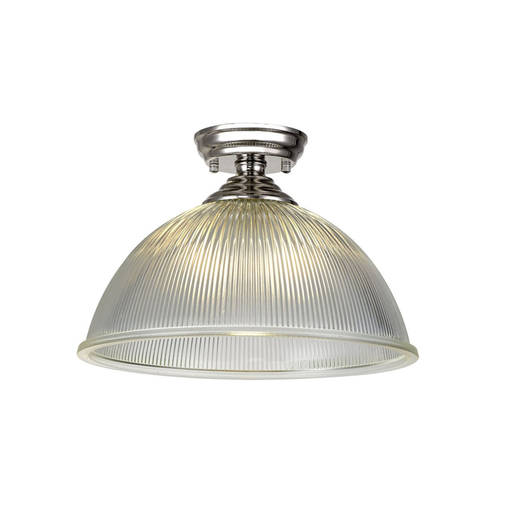 Nelson Lighting NLK15899 Tabion 1 Light Flush Ceiling Light Polished Nickel Clear