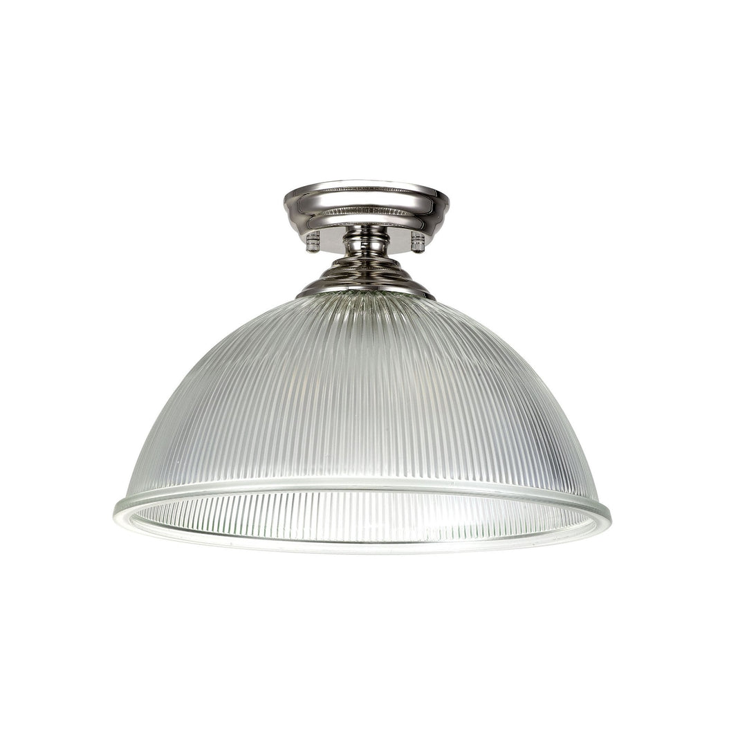 Nelson Lighting NLK15899 Tabion 1 Light Flush Ceiling Light Polished Nickel Clear